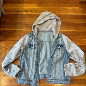 Aeropostale Blue Jean Jacket with Gray Sleeves